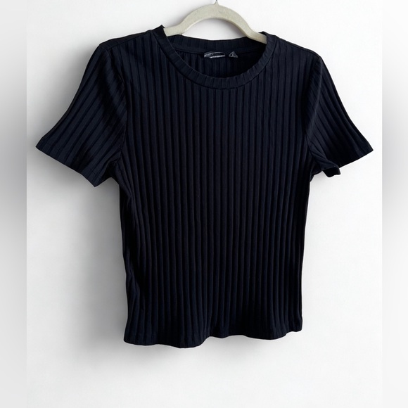 ASOS Tops - ASOS Black Ribbed Short Sleeve Top *TALL FIT*